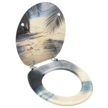 vidaXL Κάλυμμα Λεκάνης με Καπάκι Σχέδιο Παραλία από MDF