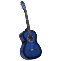 vidaXL Κλασική Κιθάρα για Αρχάριους Μπλε 4/4 39'' από Ξύλο Φιλύρας      