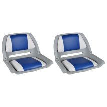 vidaXL Καθίσματα Σκάφους Αναδιπλούμενα 2 τεμ. Μπλε/Λευκό 41x51x48 εκ.
