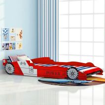 Κρεβάτι Παιδικό Αγωνιστικό Αυτοκίνητο Κόκκινο 90 x 200 εκ.