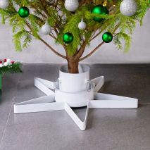 vidaXL Βάση Χριστουγεννιάτικου Δέντρου Λευκή 47 x 47 x 13,5 εκ.