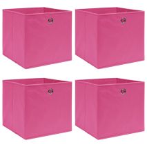 vidaXL Κουτιά Αποθήκευσης 4 τεμ. Ροζ 32 x 32 x 32 εκ. από Ύφασμα