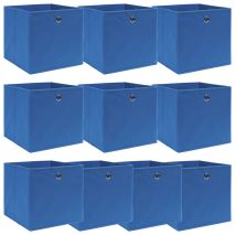 vidaXL Κουτιά Αποθήκευσης 10 τεμ. Μπλε 32 x 32 x 32 εκ. από Ύφασμα