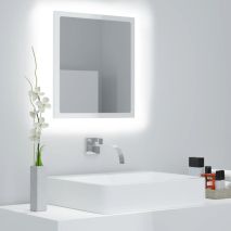 vidaXL Καθρέφτης Μπάνιου με LED Γυαλ. Λευκό 40x8,5x37 εκ. Μοριοσανίδα