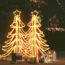 vidaXL Φιγούρες Χριστουγεν. Δέντρα LED 2 τεμ. Θερμό Λευκό 87x87x93 εκ.